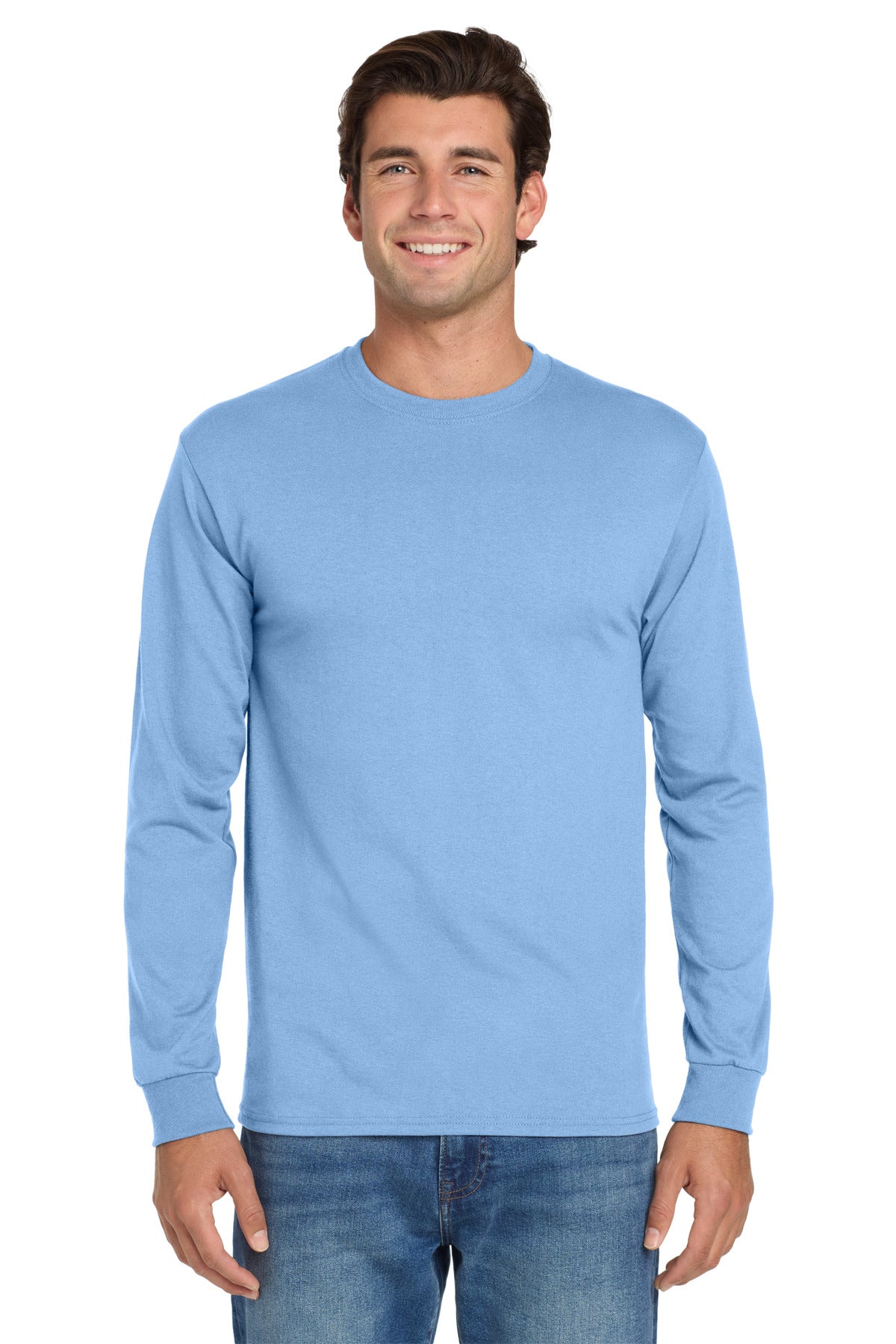 Jerzees® Dri-Power® 50/50 Cotton/Poly Long Sleeve T-Shirt - Light Blue - S