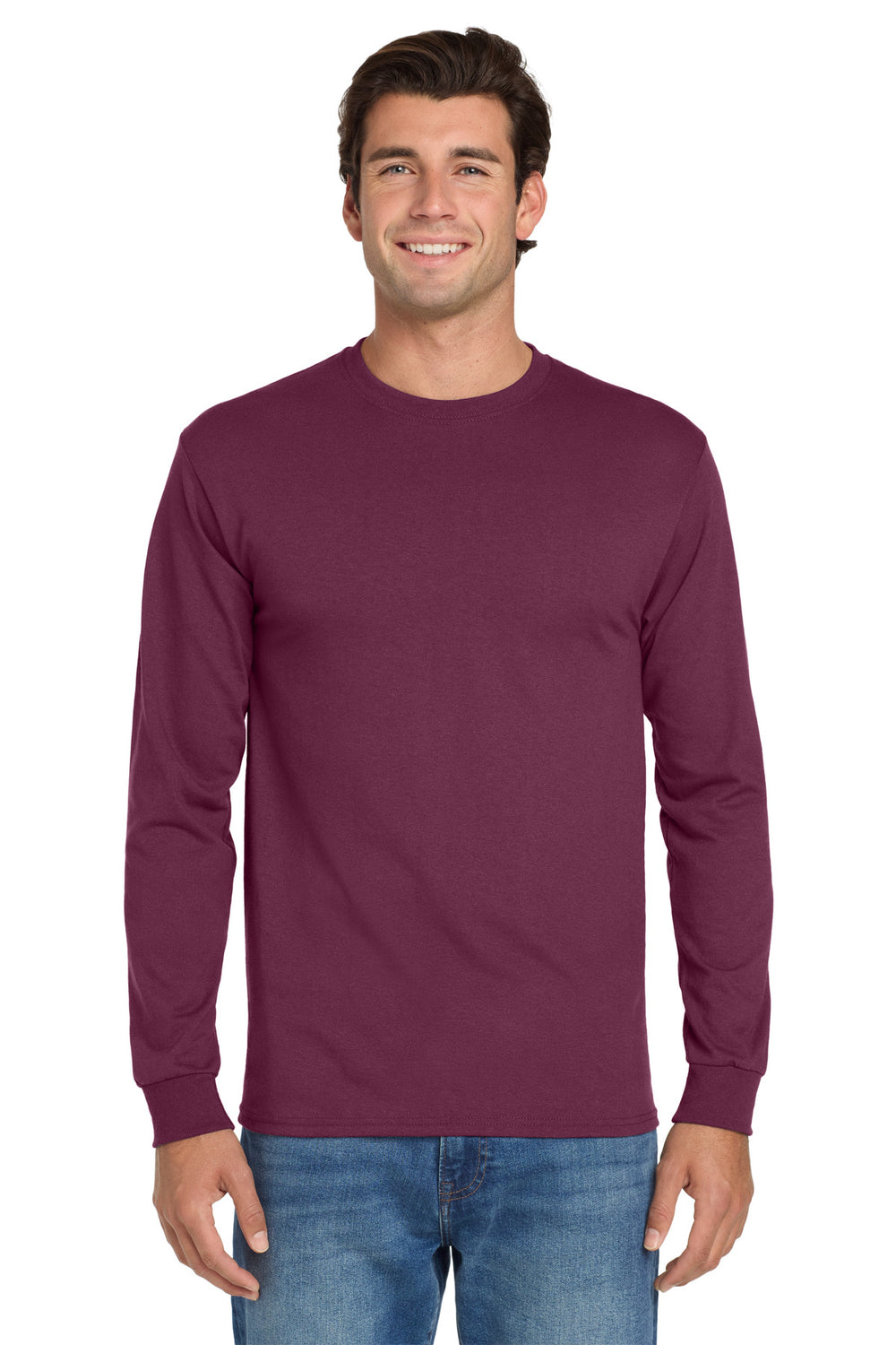 Jerzees® Dri-Power® 50/50 Cotton/Poly Long Sleeve T-Shirt - Maroon - S