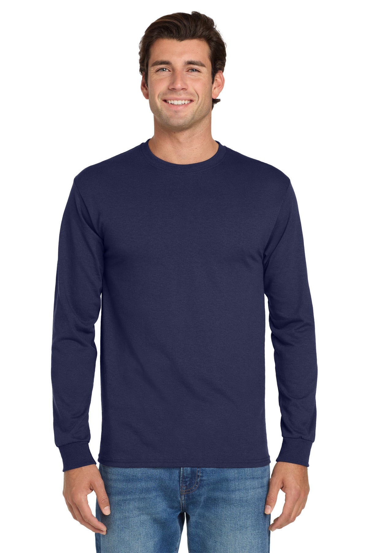 Jerzees® Dri-Power® 50/50 Cotton/Poly Long Sleeve T-Shirt - J. Navy - 2XL