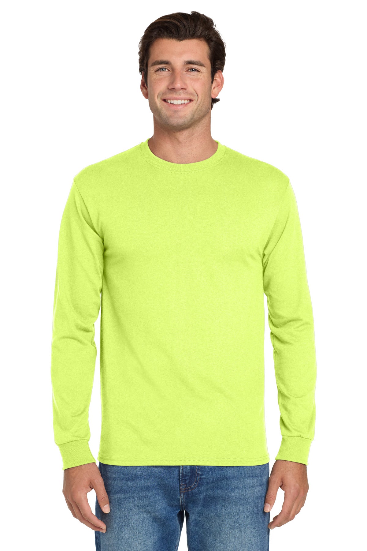 Jerzees® Dri-Power® 50/50 Cotton/Poly Long Sleeve T-Shirt - Safety Green - S
