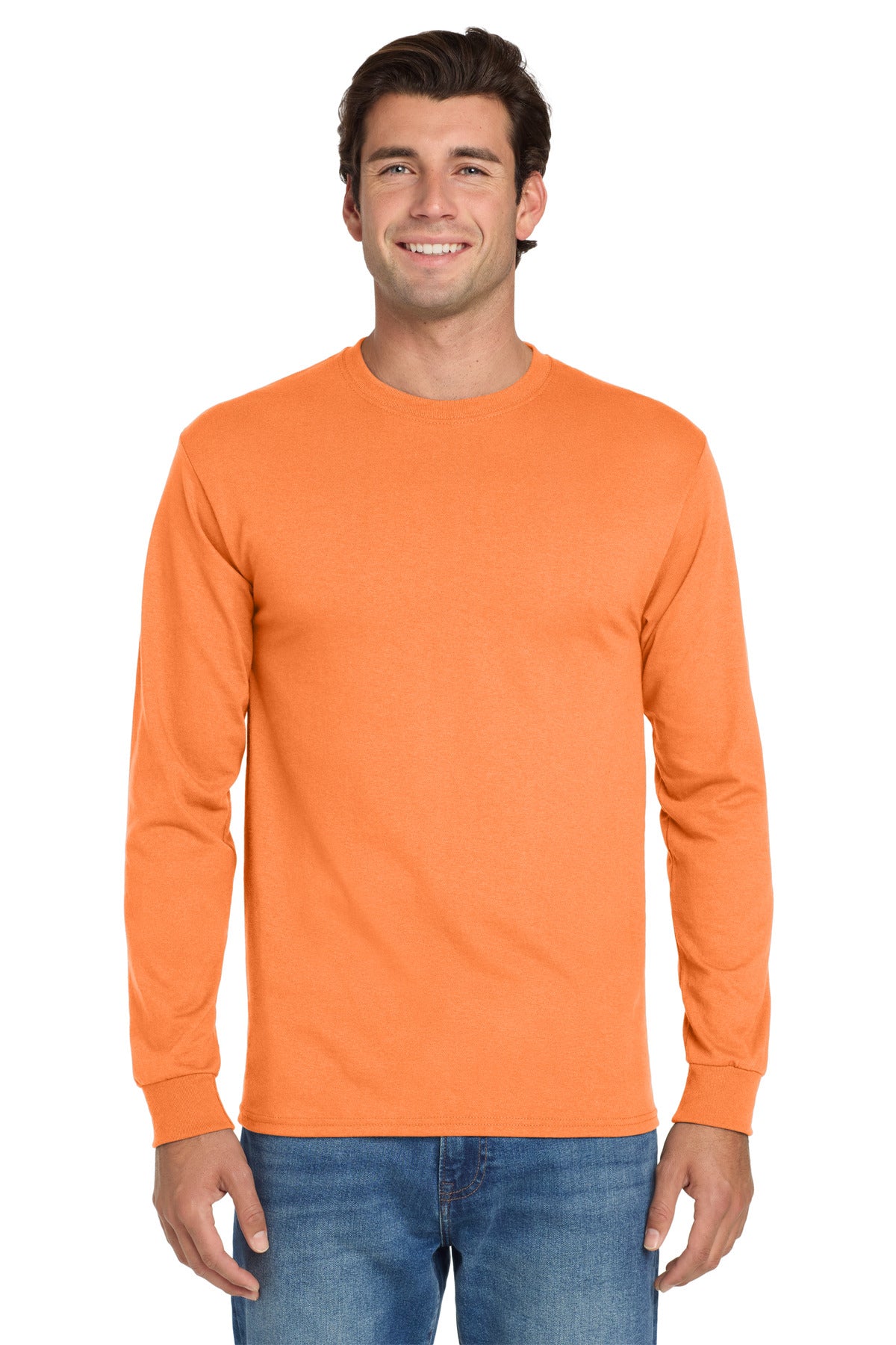 Jerzees® Dri-Power® 50/50 Cotton/Poly Long Sleeve T-Shirt - Safety Orange - S