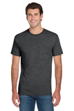 Jerzees® Dri-Power® 50/50 Cotton/Poly Pocket T-Shirt - Black Heather - 2XL