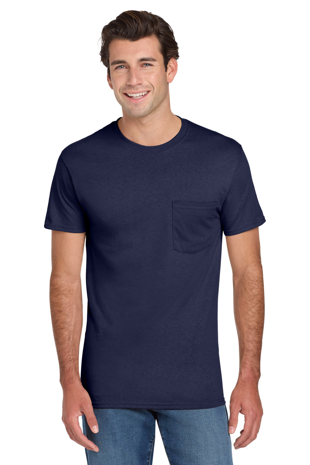Jerzees® Dri-Power® 50/50 Cotton/Poly Pocket T-Shirt - J. Navy - 4XL