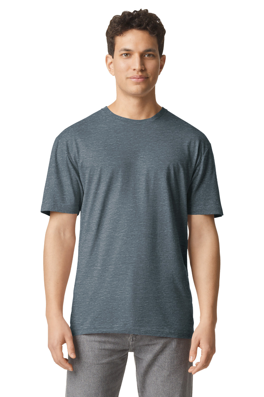 Gildan® Light Cotton Tee - Heather Navy - XS
