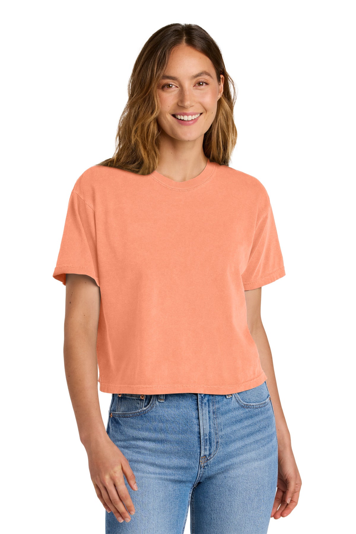 Comfort Colors® Women’s Heavyweight Boxy Tee - Neon Cantaloupe - 2XL