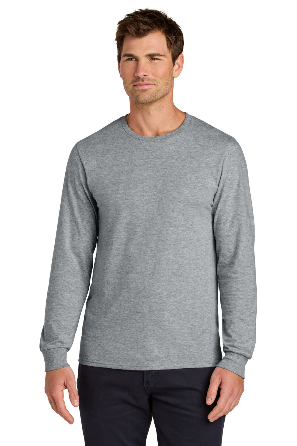 Jerzees Classics® Unisex Cotton Long Sleeve T-Shirt - Athletic Heather - S