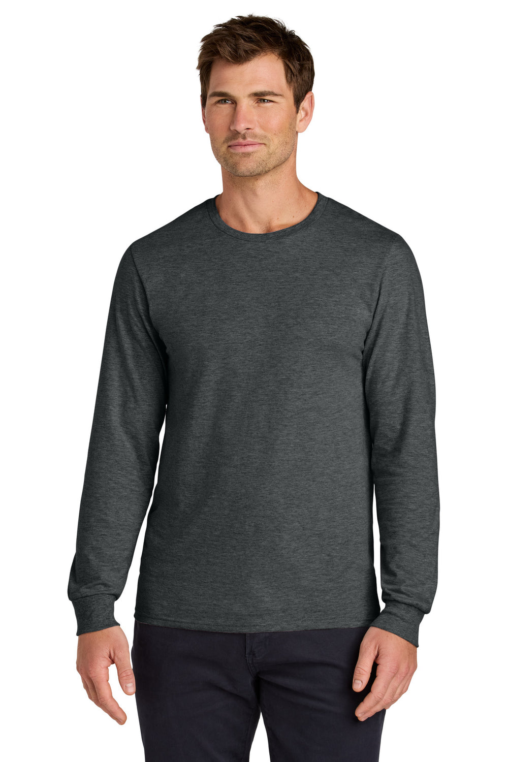 Jerzees Classics® Unisex Cotton Long Sleeve T-Shirt - Black Heather - S