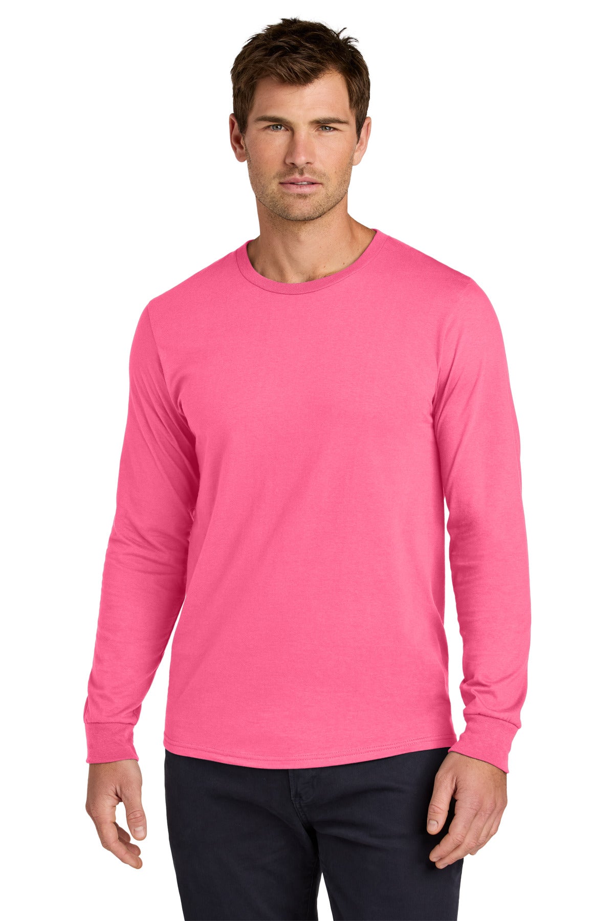 Jerzees Classics® Unisex Cotton Long Sleeve T-Shirt - Neon Pink - S