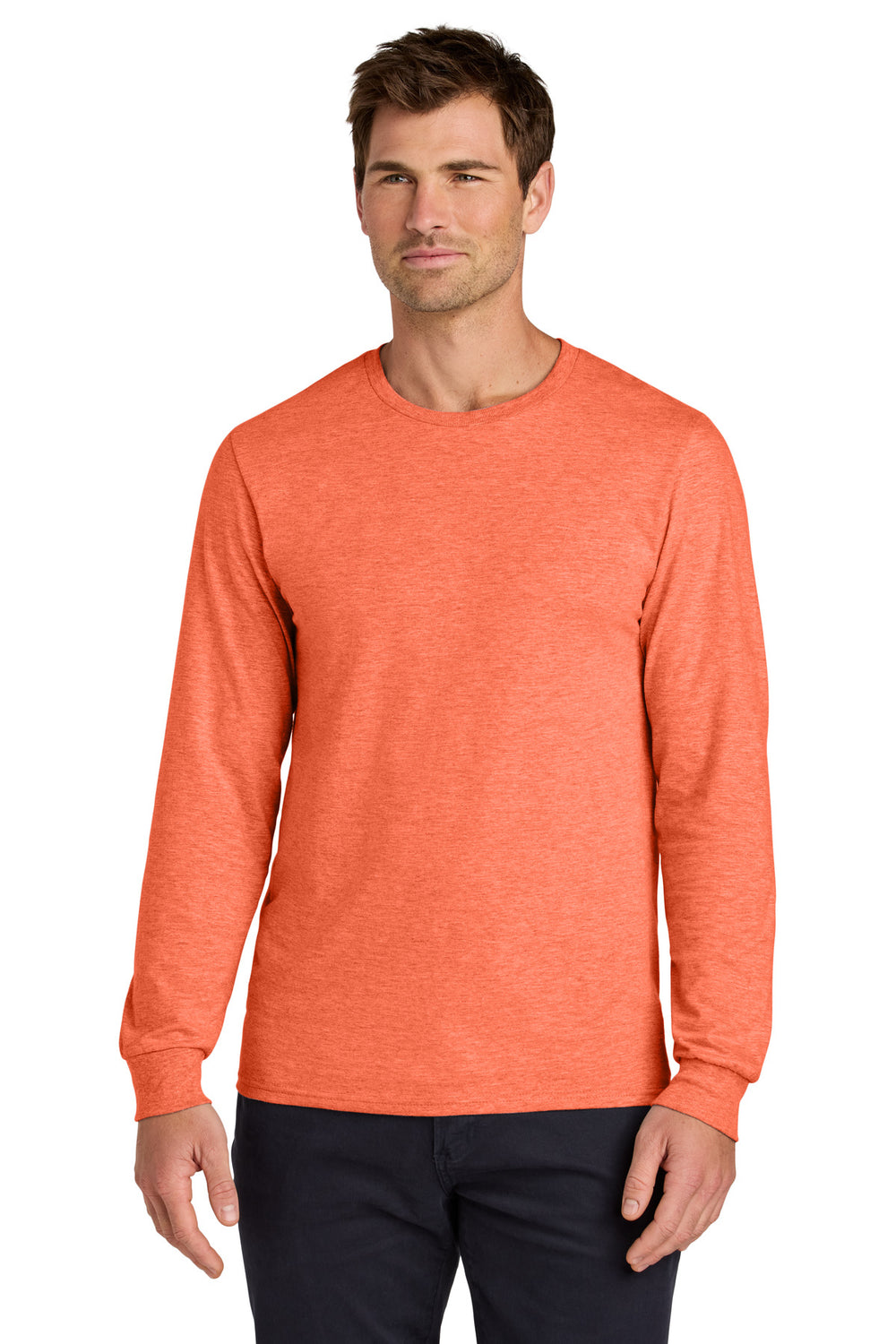 Jerzees Classics® Unisex Cotton Long Sleeve T-Shirt - Retro Heather Coral - S
