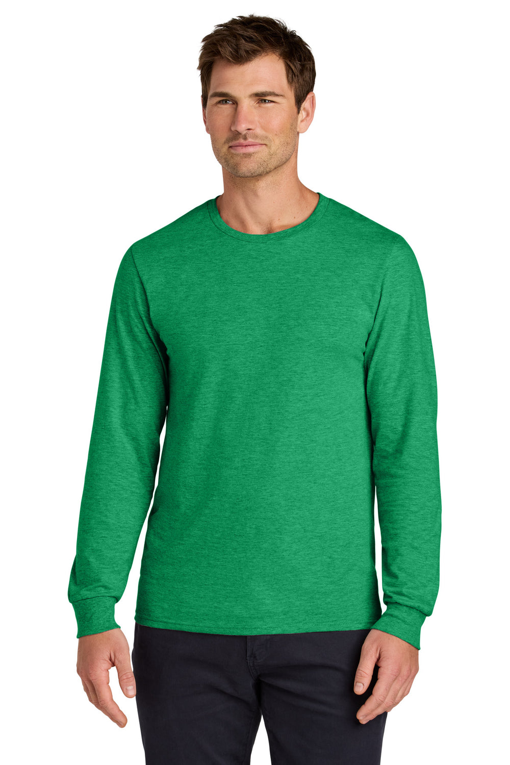 Jerzees Classics® Unisex Cotton Long Sleeve T-Shirt - Retro Heather Green - S