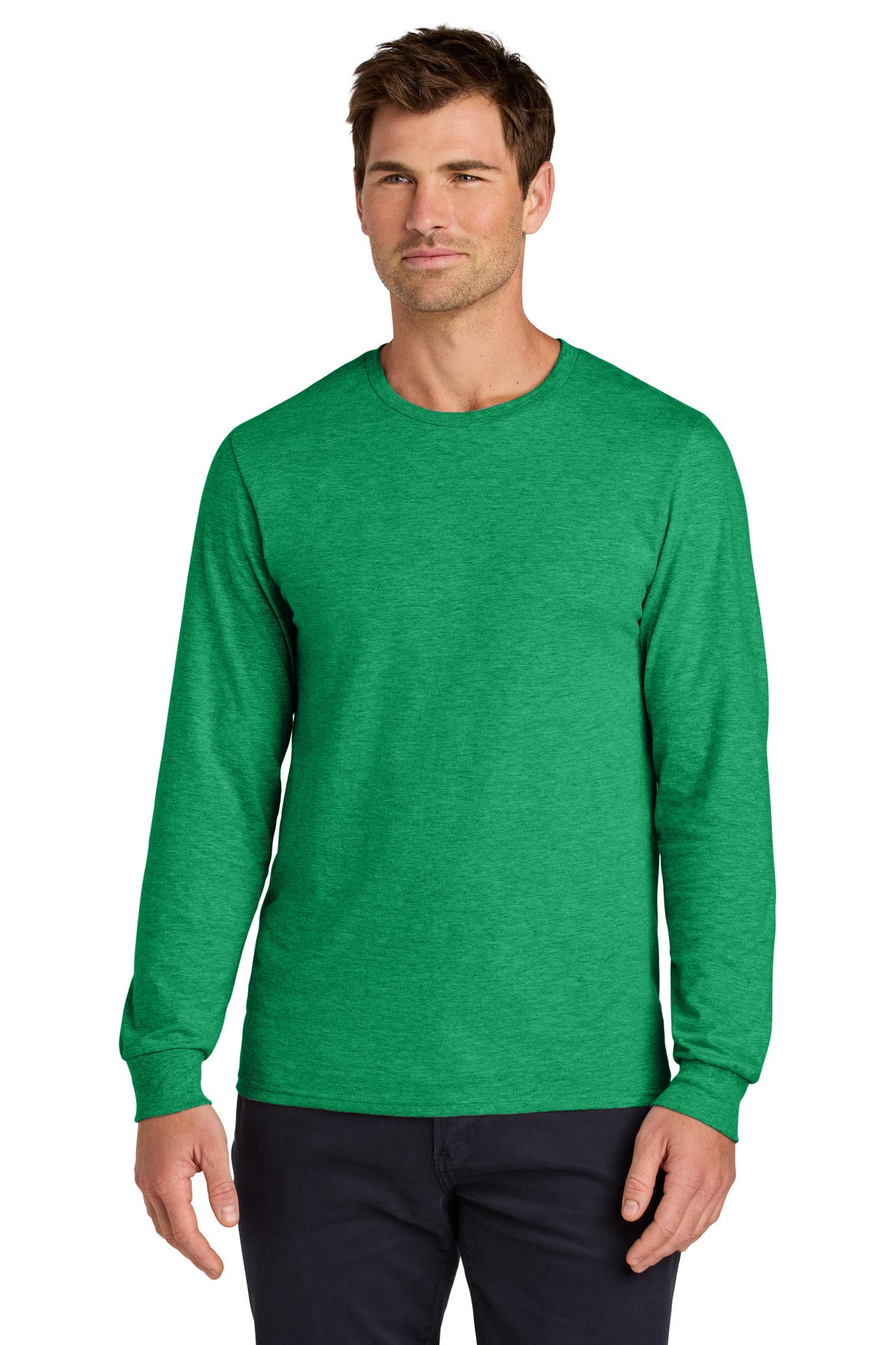 Jerzees Classics® Unisex Cotton Long Sleeve T-Shirt - Retro Heather Green - S