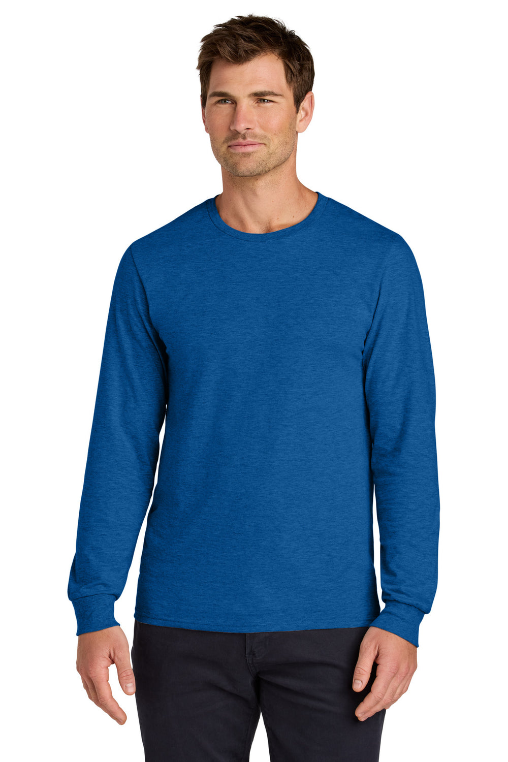 Jerzees Classics® Unisex Cotton Long Sleeve T-Shirt - Retro Heather Royal - S