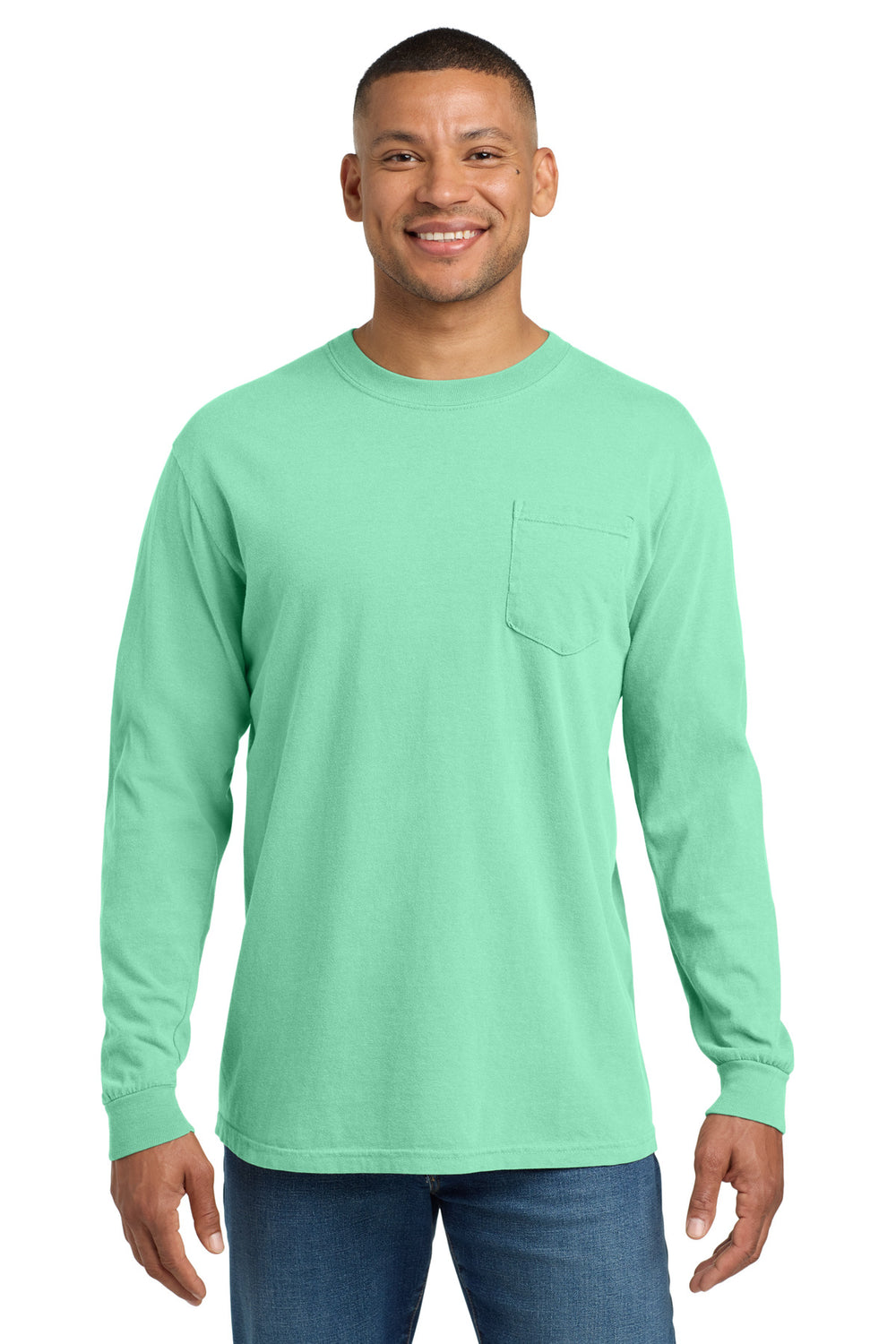 Comfort Colors® Heavyweight Ring Spun Long Sleeve Pocket Tee - Island Reef - 3XL