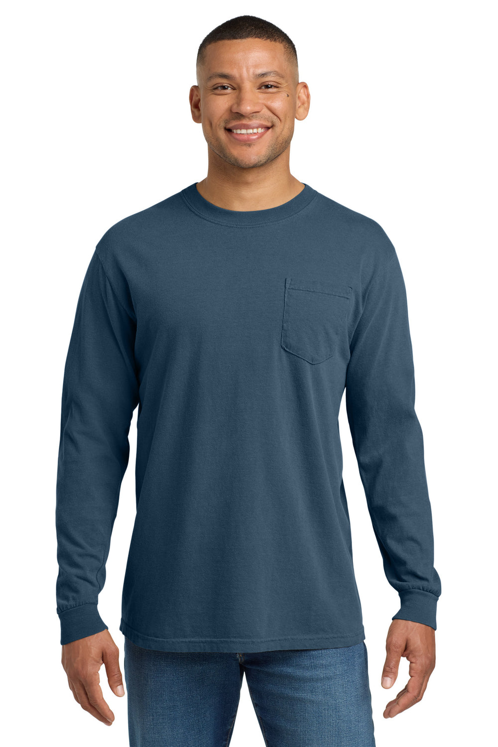 Comfort Colors® Heavyweight Ring Spun Long Sleeve Pocket Tee - Midnight - 2XL