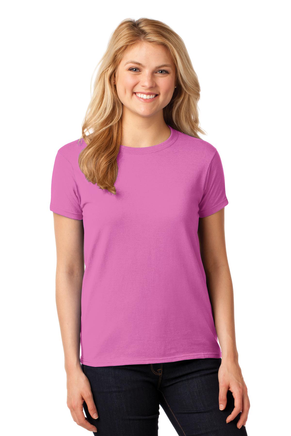 Gildan® Women's Heavy Cotton™ 100% Cotton T-Shirt - Azalea - S