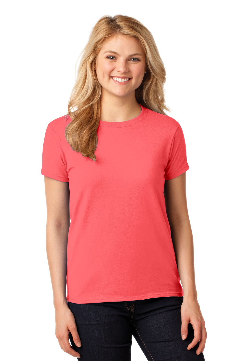 Gildan® Women's Heavy Cotton™ 100% Cotton T-Shirt - Coral Silk - S