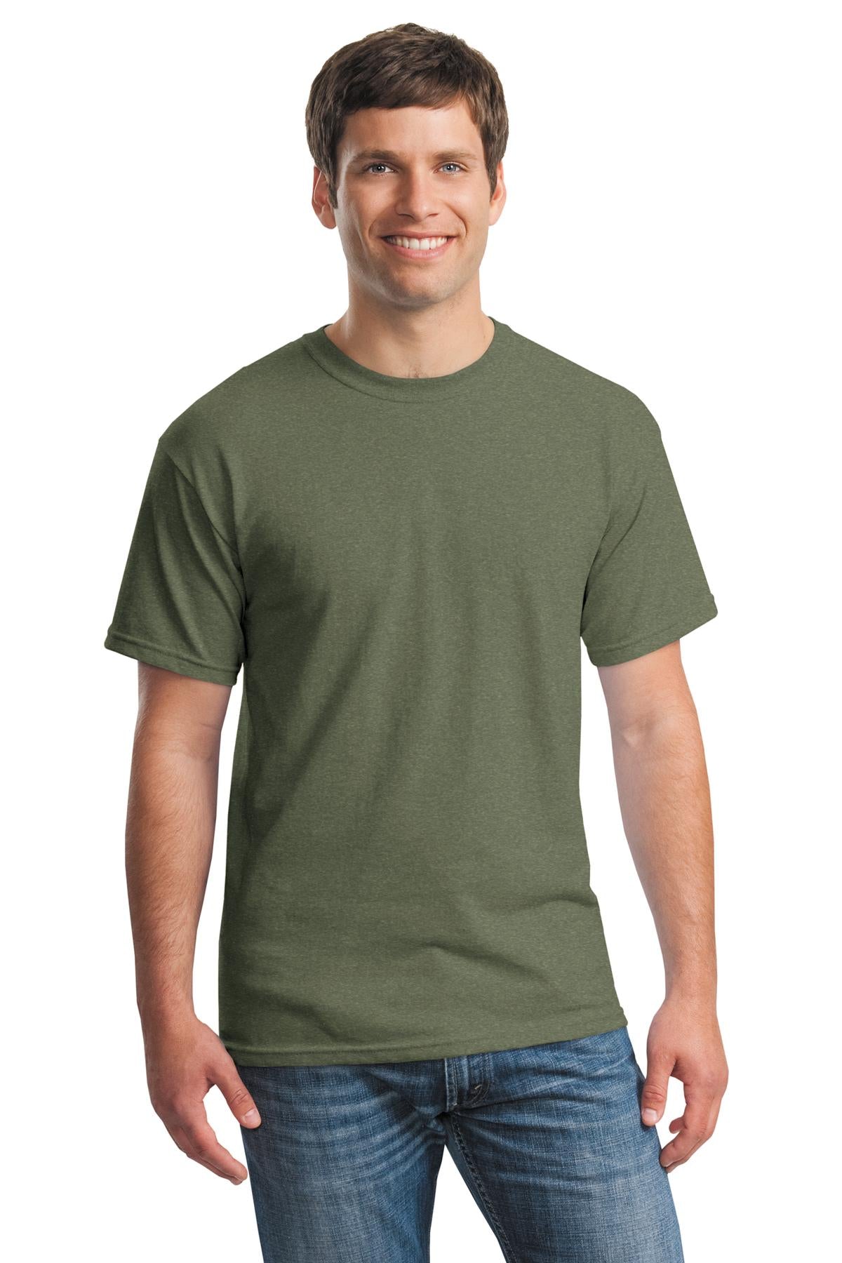 Gildan® Heavy Cotton™ 100% Cotton T-Shirt - Heather Military Green - S