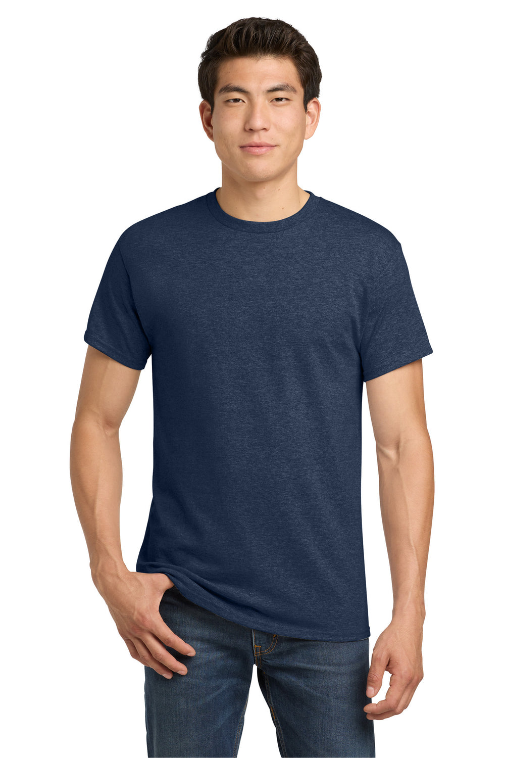 Gildan® Heavy Cotton™ 100% Cotton T-Shirt - Heather Navy - 2XL
