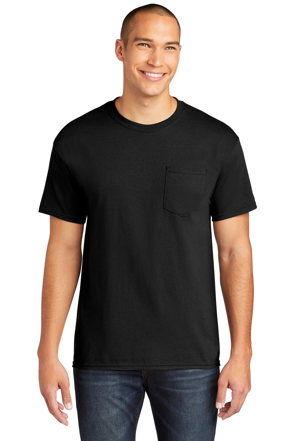 Gildan® Heavy Cotton™ 100% Cotton Pocket T-Shirt - Black - S
