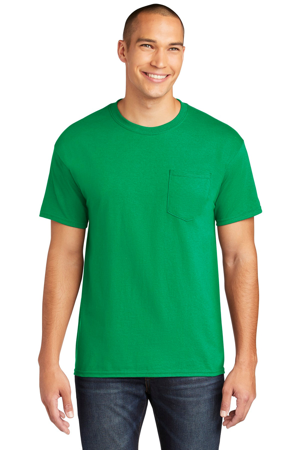 Gildan® Heavy Cotton™ 100% Cotton Pocket T-Shirt - Irish Green - S