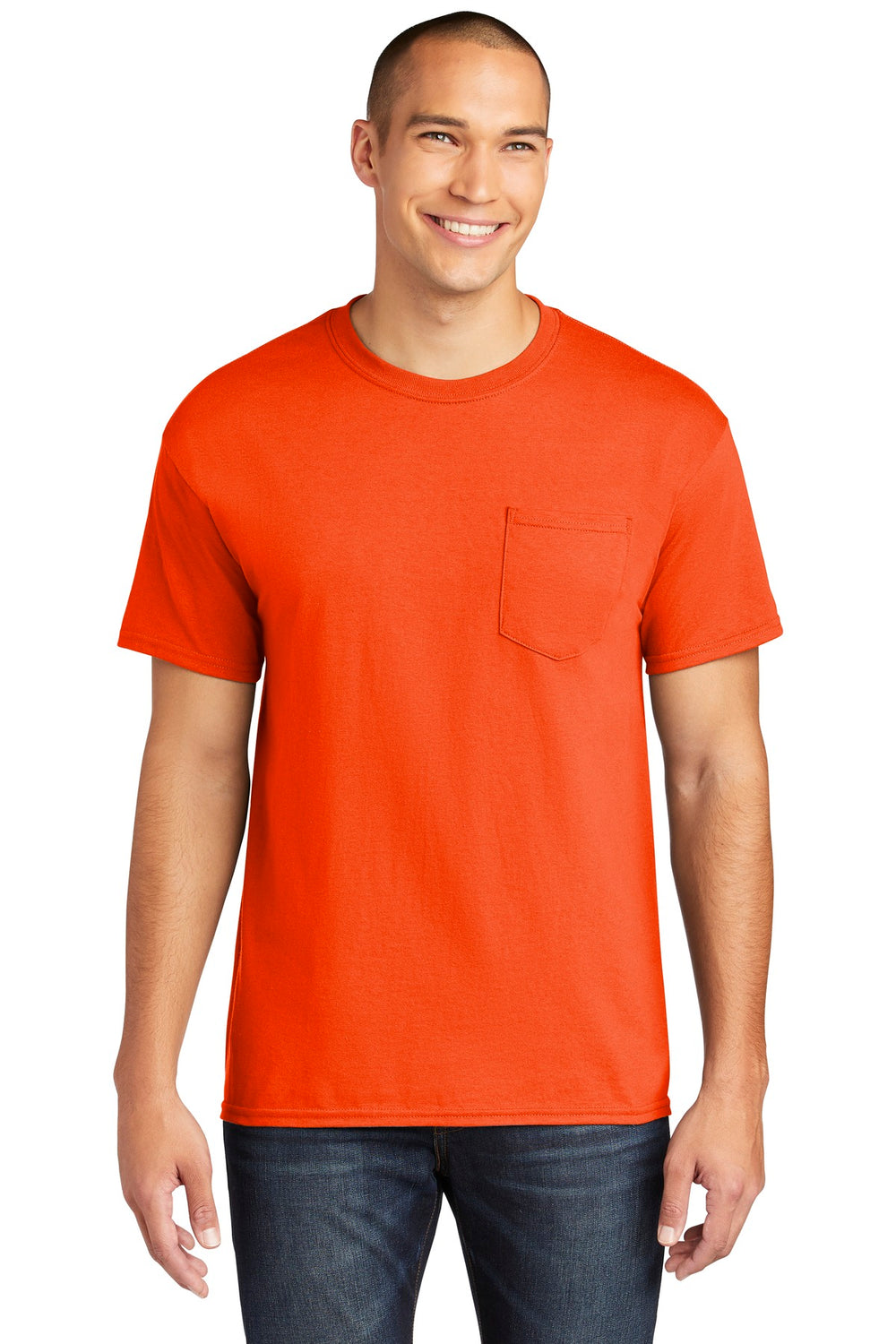 Gildan® Heavy Cotton™ 100% Cotton Pocket T-Shirt - Orange - S