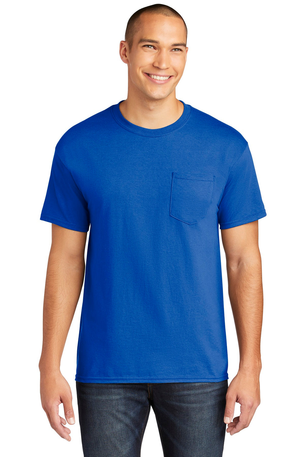 Gildan® Heavy Cotton™ 100% Cotton Pocket T-Shirt - Royal - S