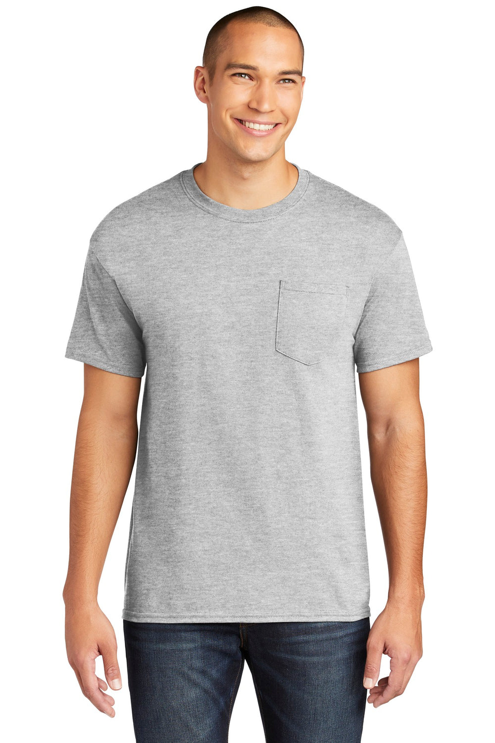 Gildan® Heavy Cotton™ 100% Cotton Pocket T-Shirt - Sport Grey - S