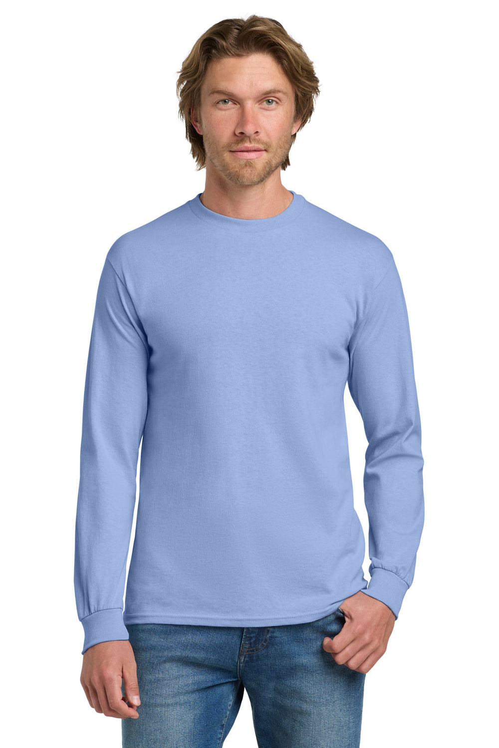 Gildan® Heavy Cotton™ 100% Cotton Long Sleeve T-Shirt - Carolina Blue - 2XL
