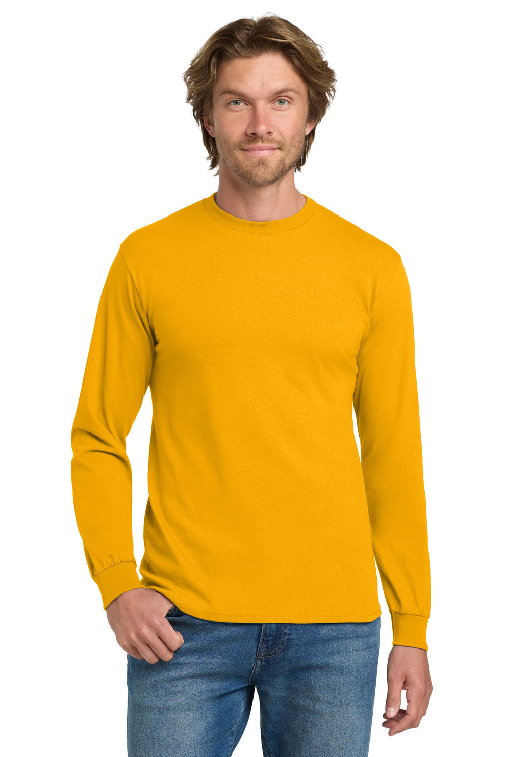 Gildan® Heavy Cotton™ 100% Cotton Long Sleeve T-Shirt - Gold - 2XL