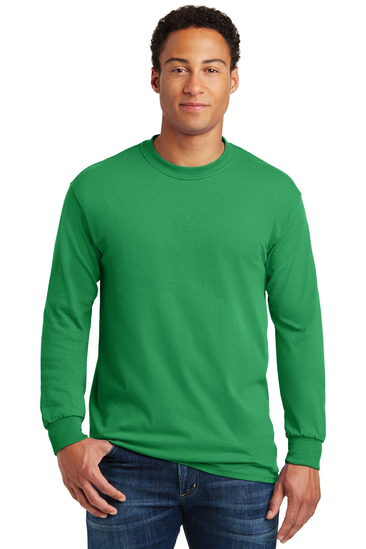 Gildan® Heavy Cotton™ 100% Cotton Long Sleeve T-Shirt - Irish Green - S