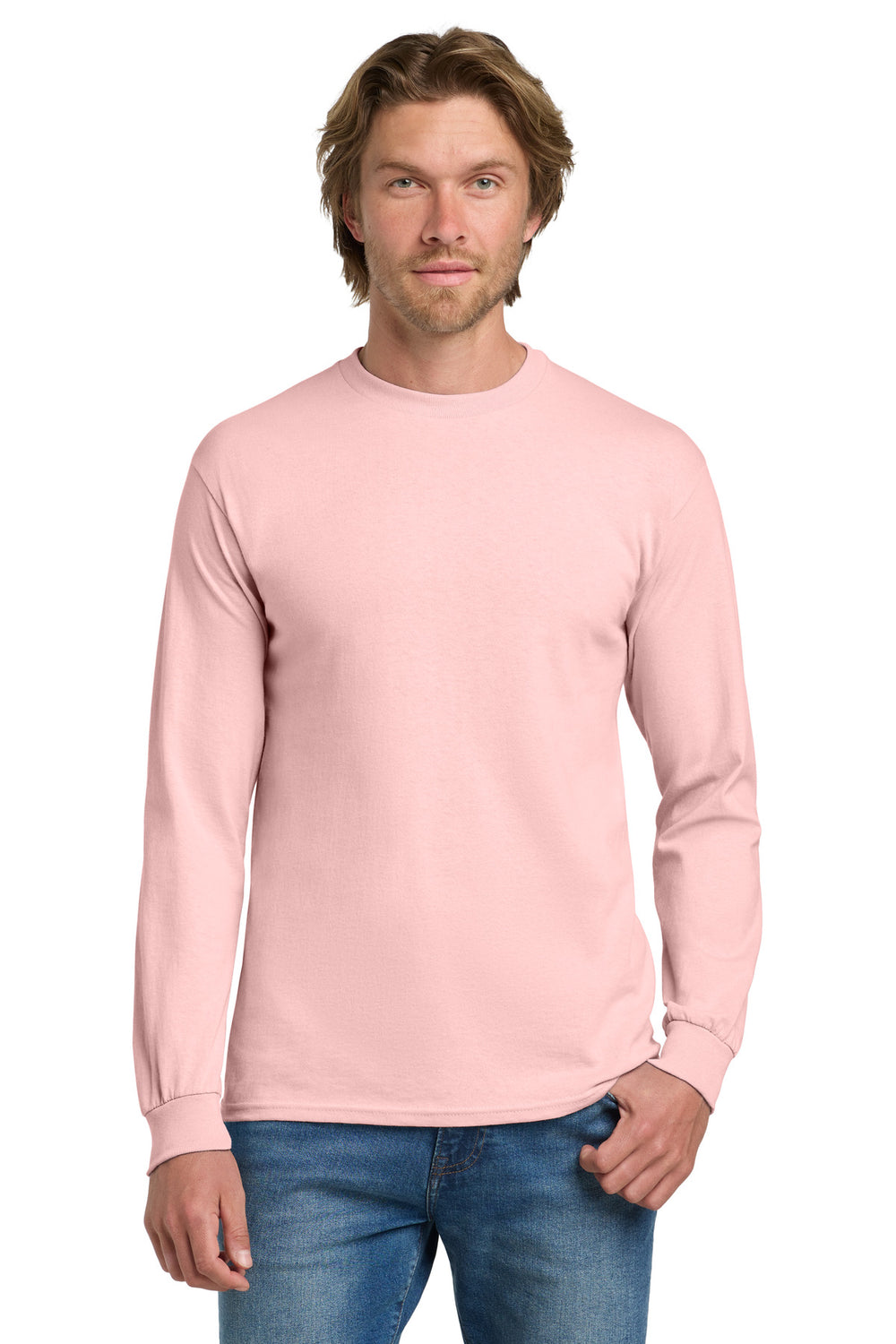 Gildan® Heavy Cotton™ 100% Cotton Long Sleeve T-Shirt - Light Pink - 2XL
