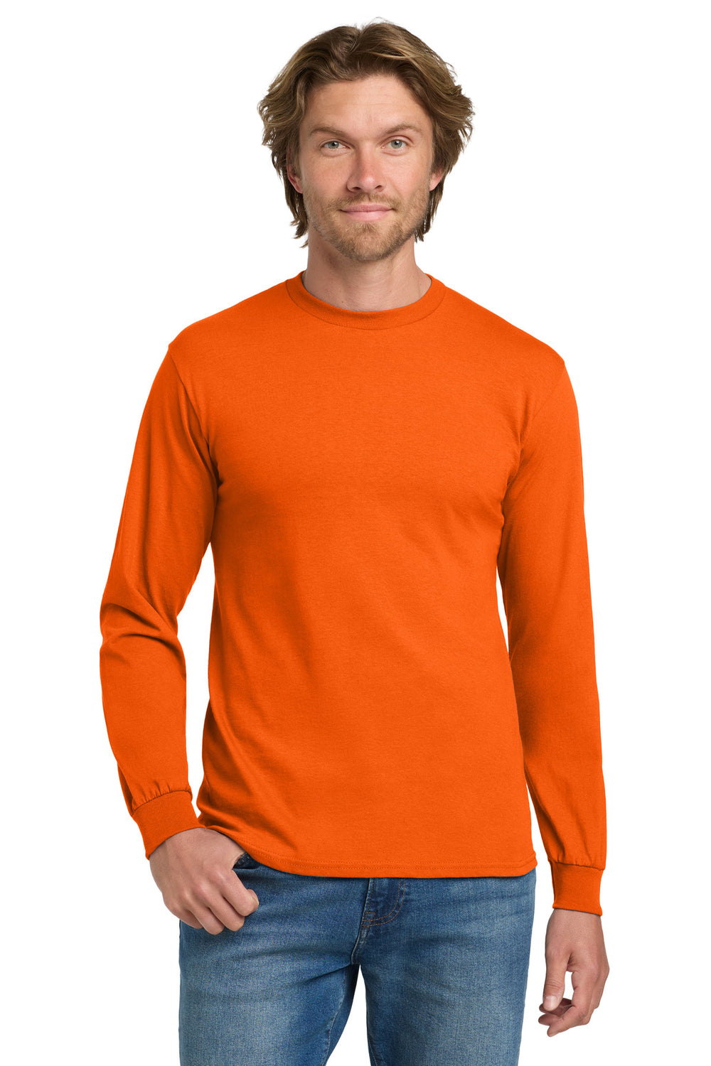 Gildan® Heavy Cotton™ 100% Cotton Long Sleeve T-Shirt - Orange - 2XL