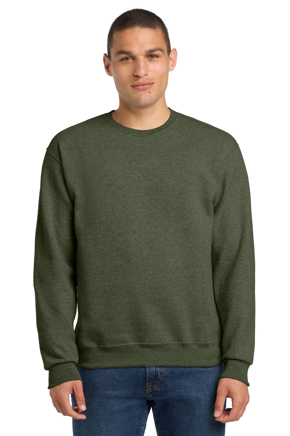 Jerzees® NuBlend® Crewneck Sweatshirt - Military Green Heather - 2XL
