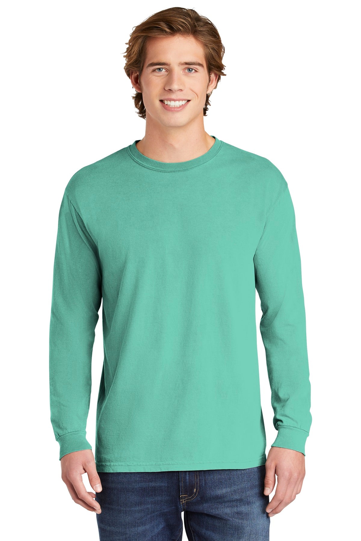 Comfort Colors® Heavyweight Ring Spun Long Sleeve Tee - Chalky Mint - S