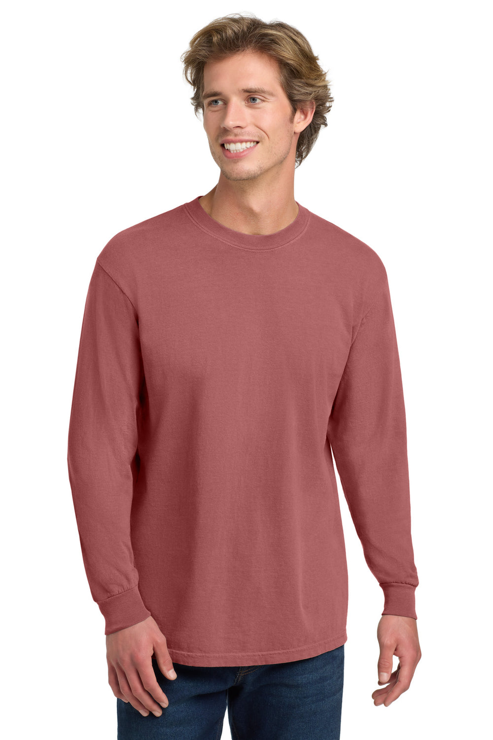 Comfort Colors® Heavyweight Ring Spun Long Sleeve Tee - Crimson - S