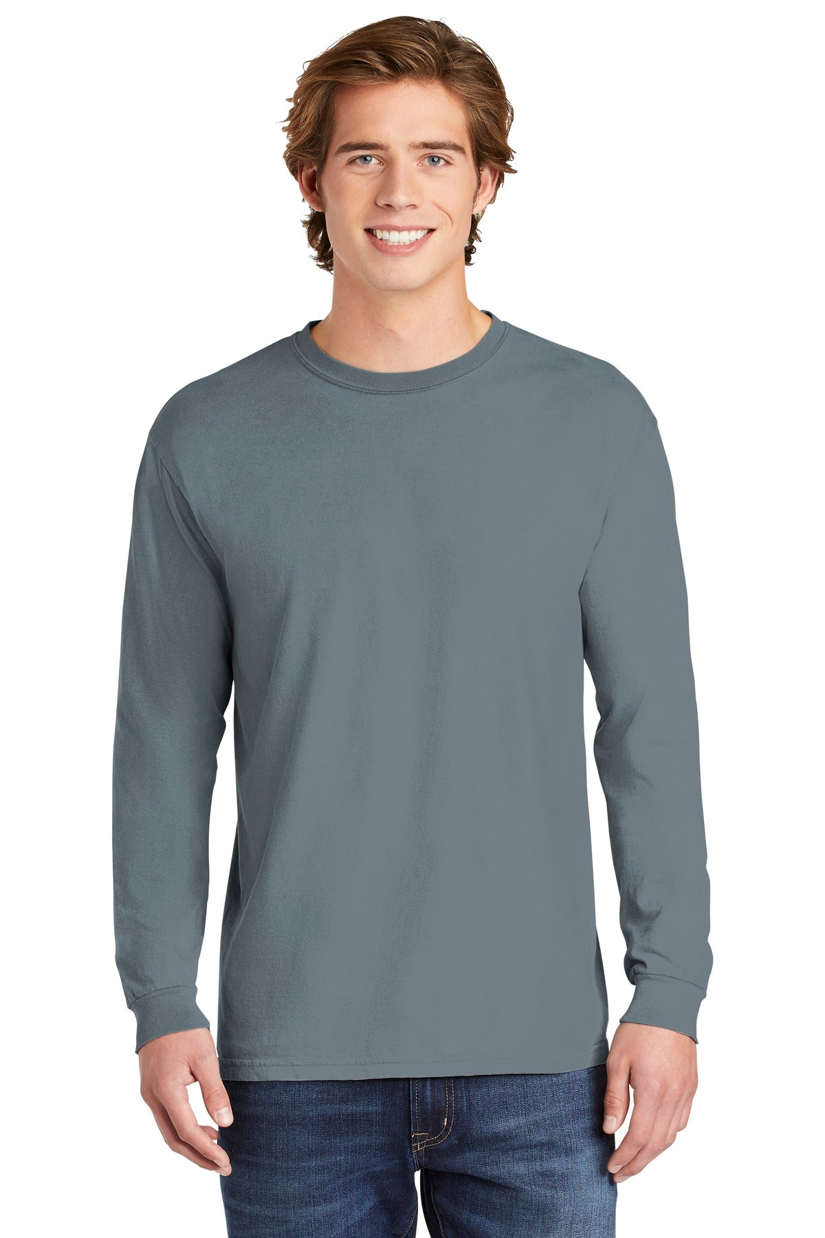 Comfort Colors® Heavyweight Ring Spun Long Sleeve Tee - Granite - S