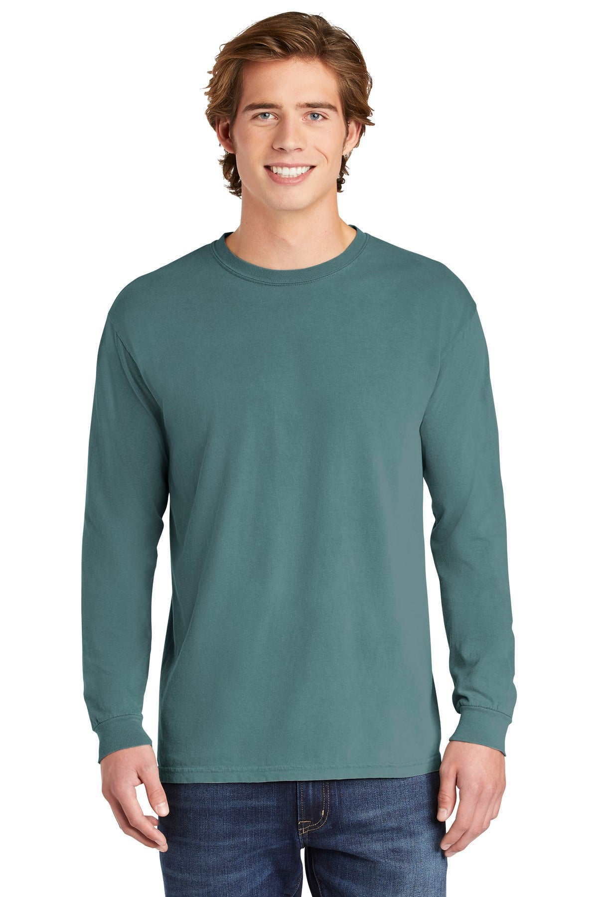 Comfort Colors® Heavyweight Ring Spun Long Sleeve Tee - Ice Blue - S