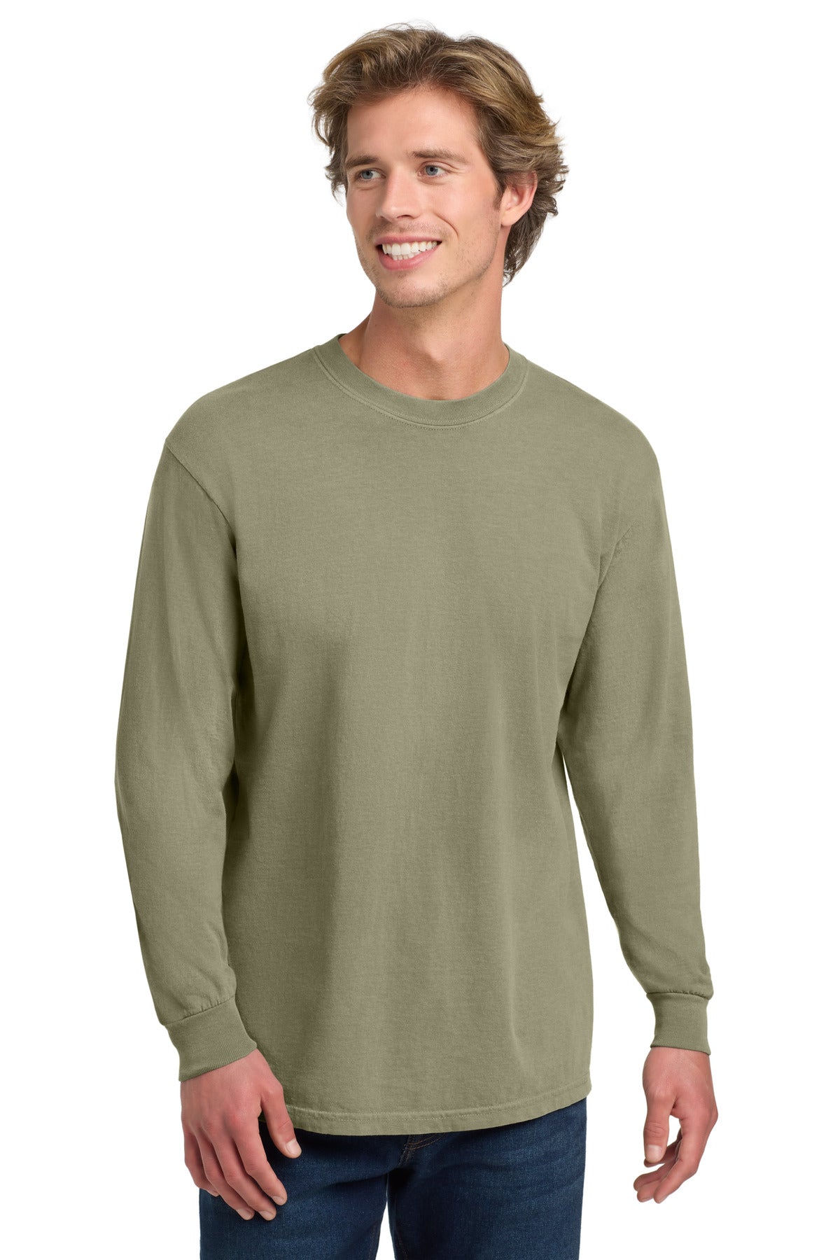 Comfort Colors® Heavyweight Ring Spun Long Sleeve Tee - Khaki - 2XL