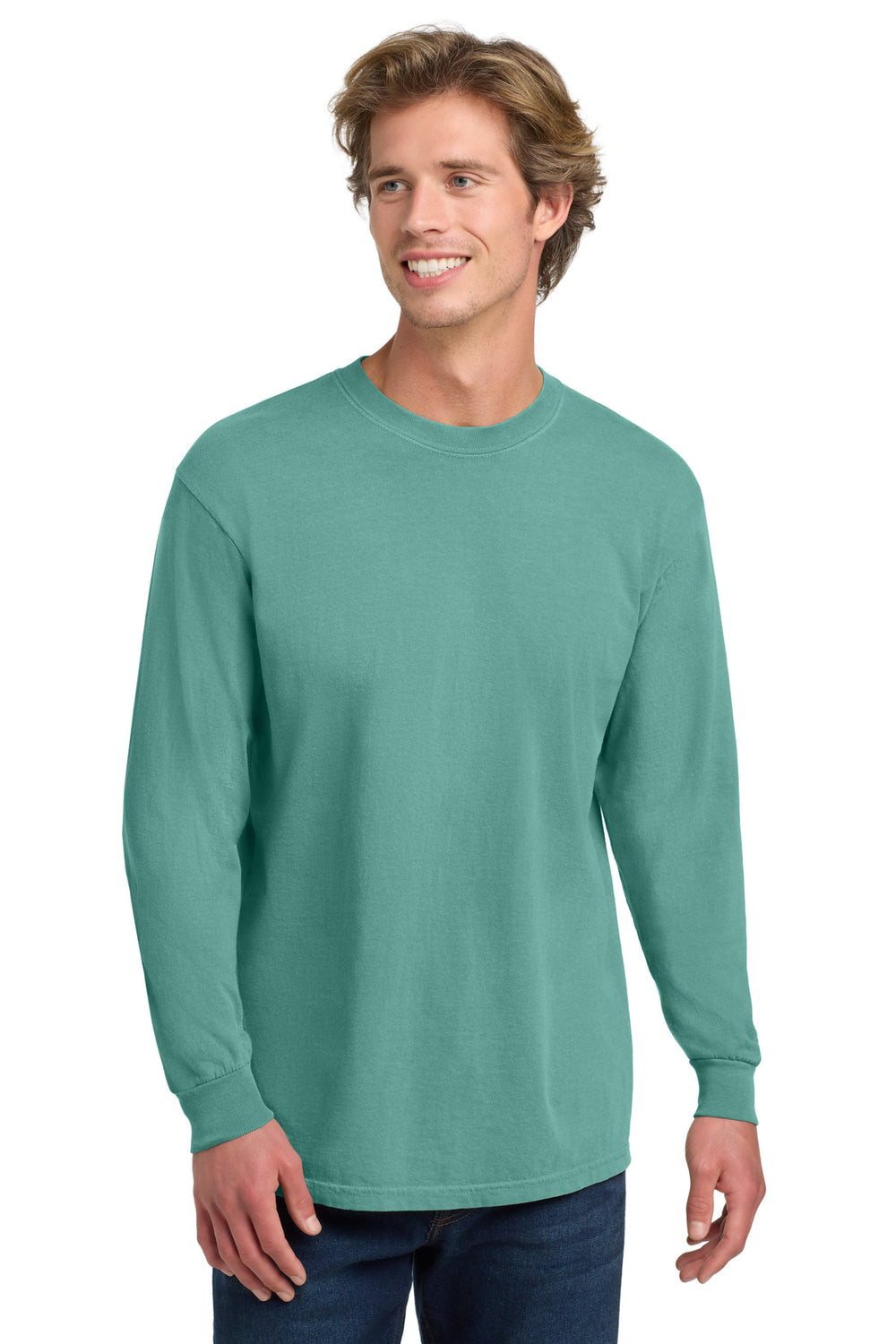 Comfort Colors® Heavyweight Ring Spun Long Sleeve Tee - Seafoam - S