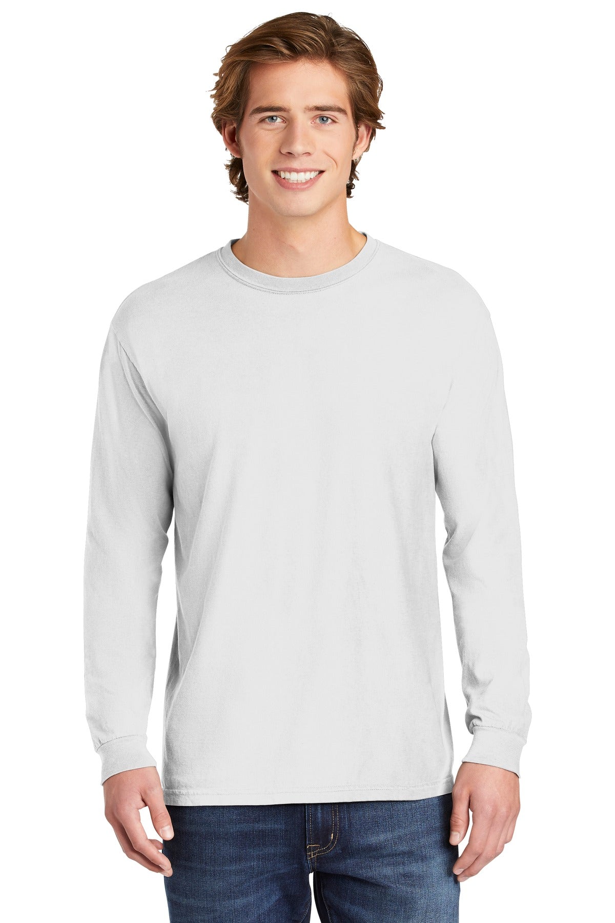 Comfort Colors® Heavyweight Ring Spun Long Sleeve Tee - White - S