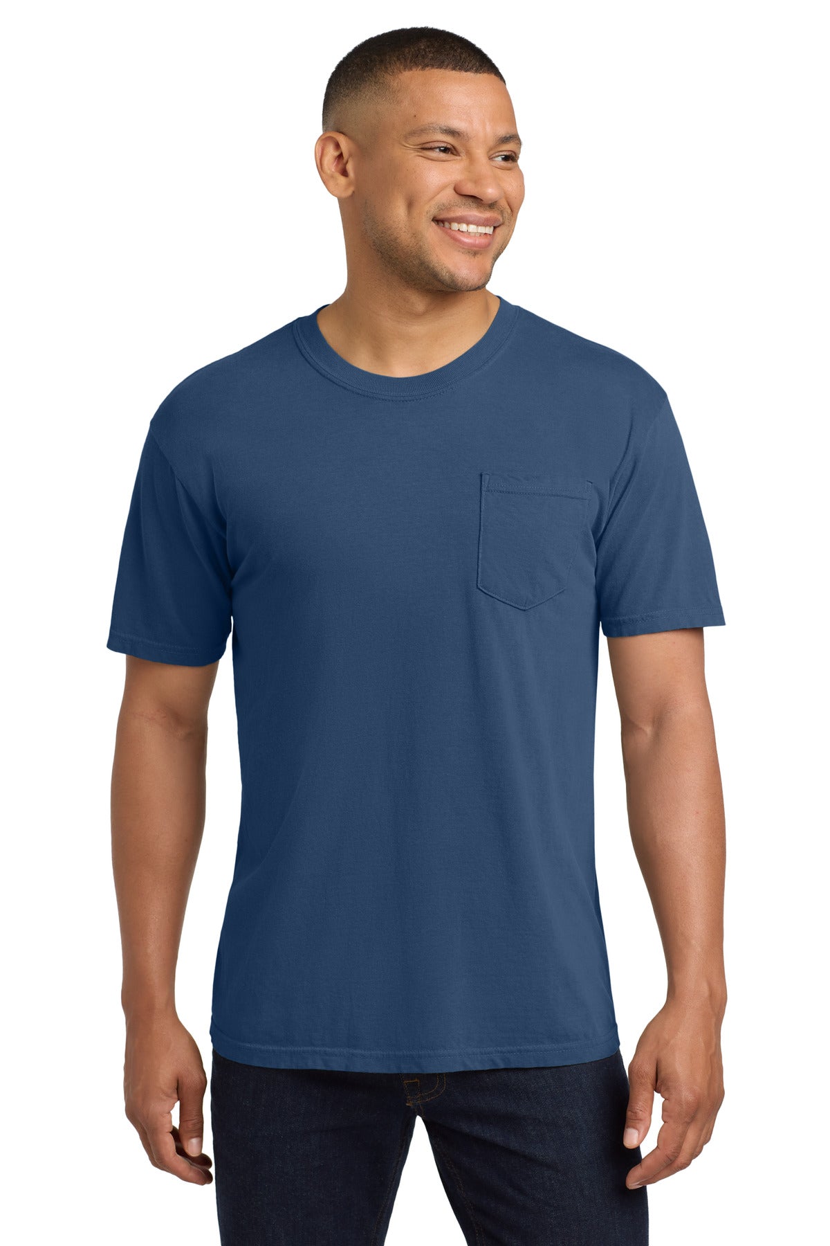 Comfort Colors® Heavyweight Ring Spun Pocket Tee - China Blue - S