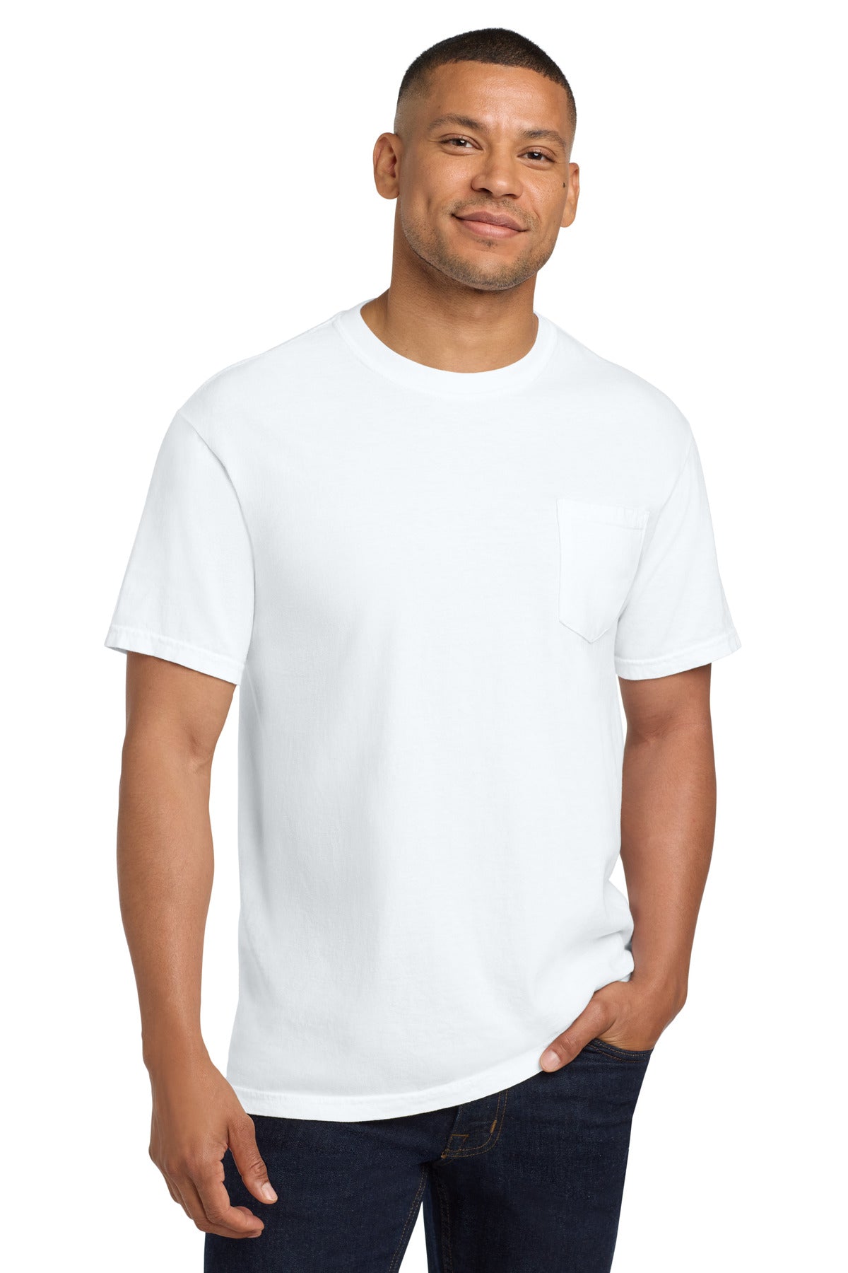 Comfort Colors® Heavyweight Ring Spun Pocket Tee - White - S