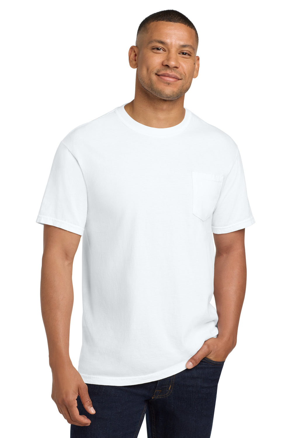 Comfort Colors® Heavyweight Ring Spun Pocket Tee - White - S