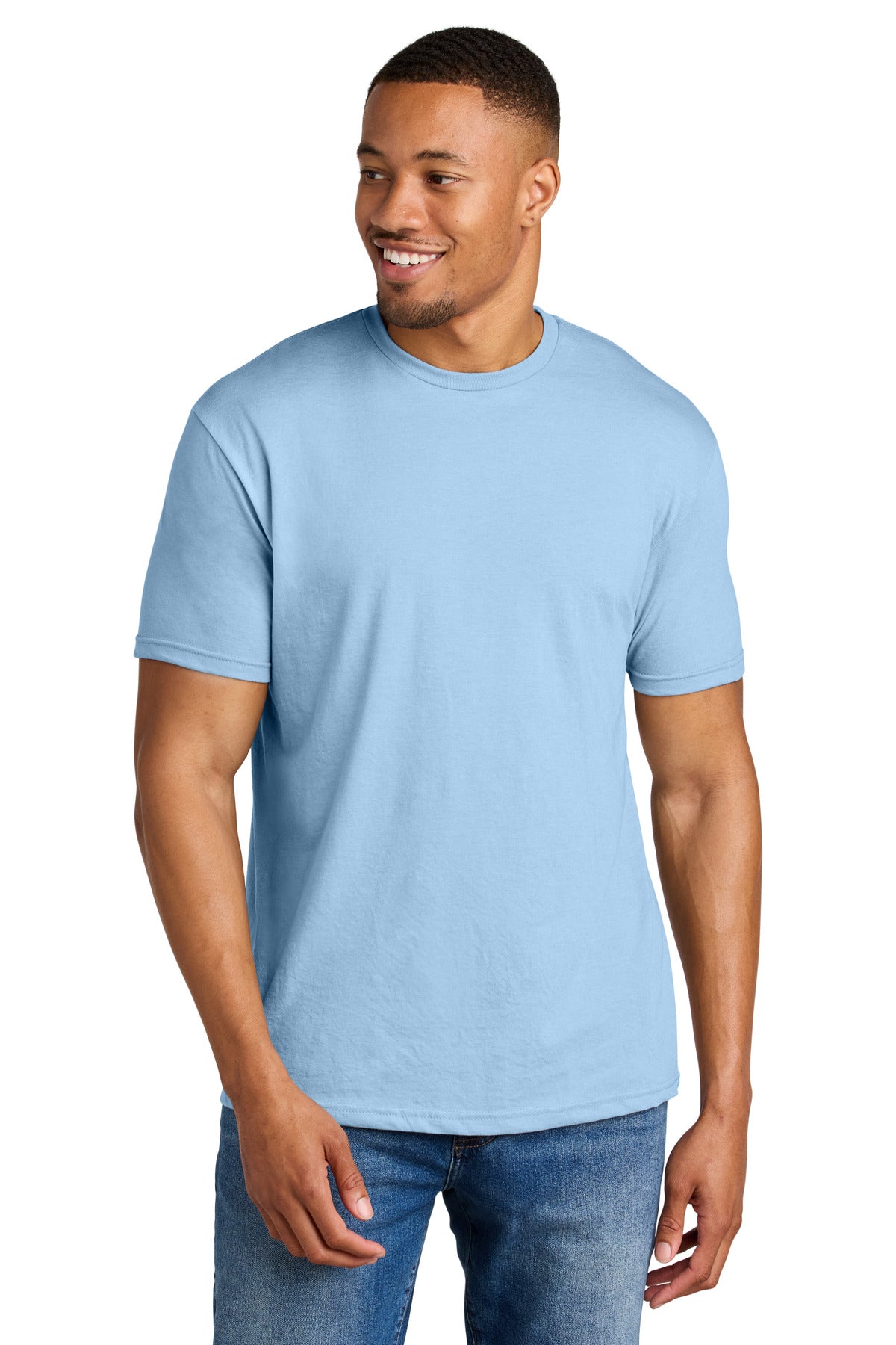 Gildan® Softstyle® CVC Tee - Light Blue Mist - S