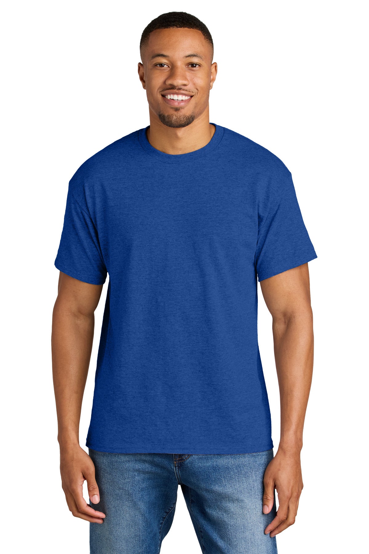 Gildan® DryBlend® 50 Cotton/50 Poly T-Shirt - Heather Deep Royal - 2XL