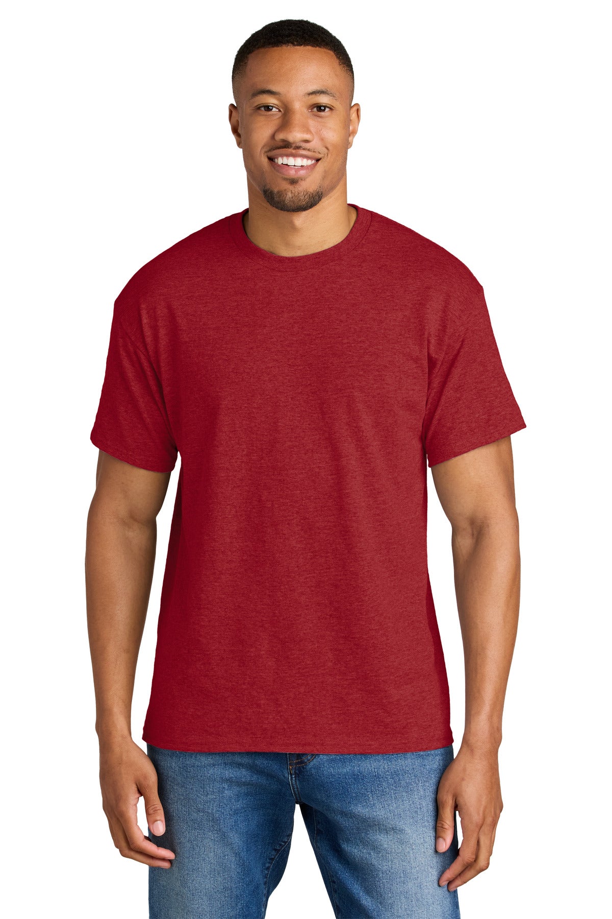 Gildan® DryBlend® 50 Cotton/50 Poly T-Shirt - Heather Scarlet Red - 2XL