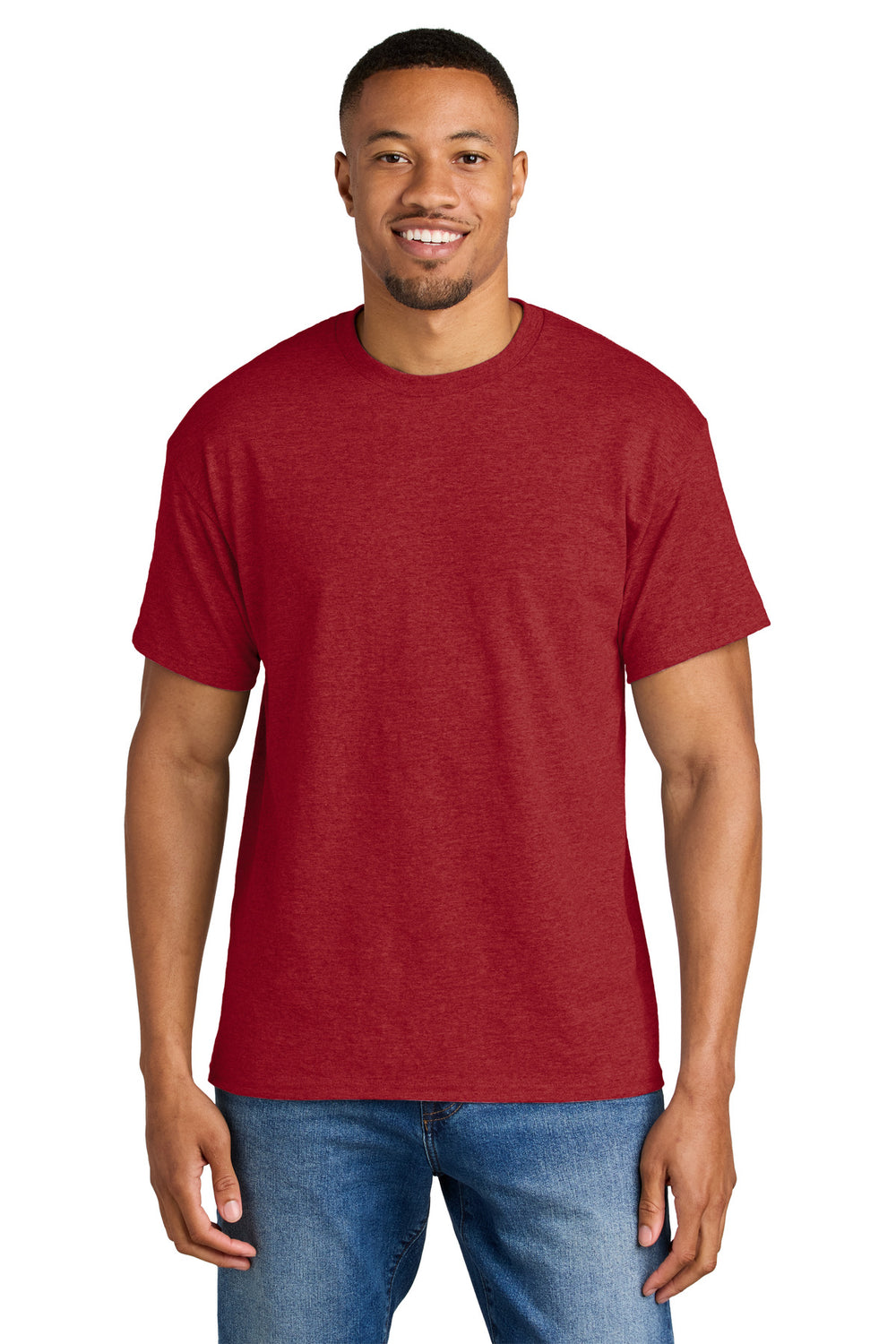 Gildan® DryBlend® 50 Cotton/50 Poly T-Shirt - Heather Scarlet Red - 2XL