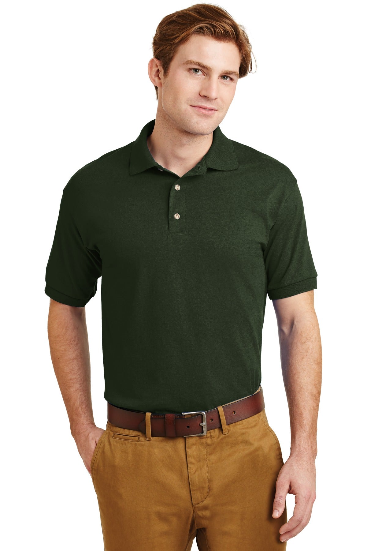 Gildan® DryBlend® 6-Ounce Jersey Knit Sport Shirt - Forest Green - S