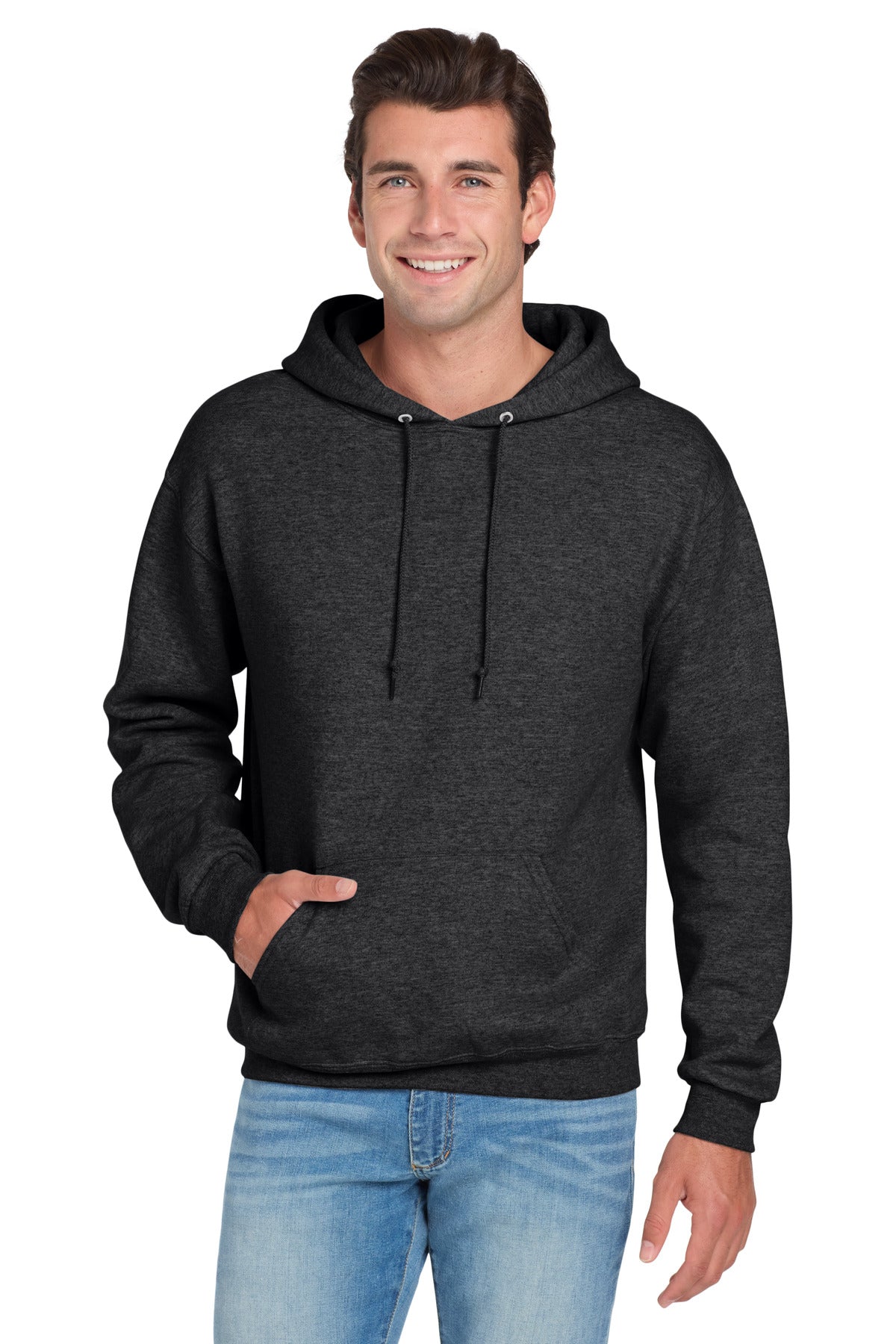 Jerzees® NuBlend® Pullover Hooded Sweatshirt - Black Heather - S