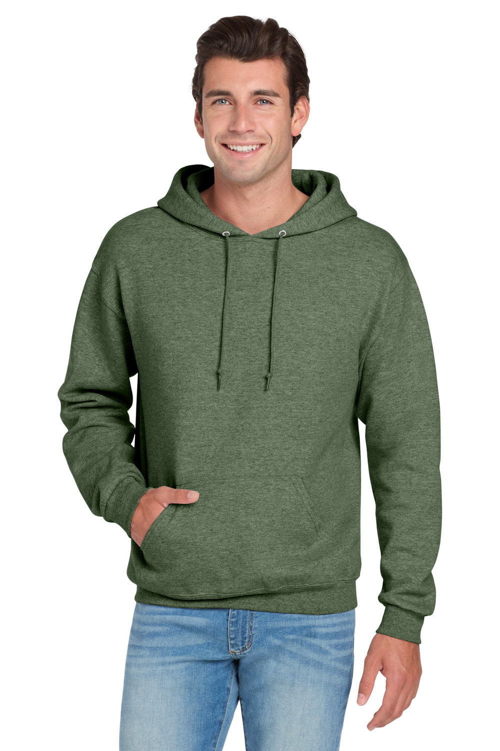 Jerzees® NuBlend® Pullover Hooded Sweatshirt - Military Green Heather - 2XL